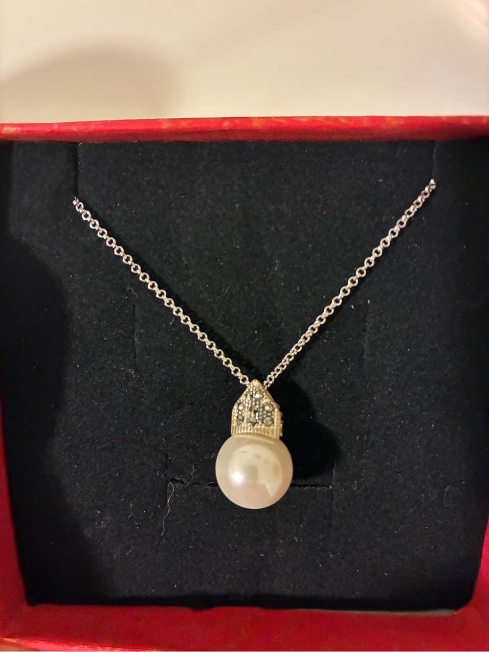 Sterling Silver Pearl Pendant Necklace - Classic White Pearl